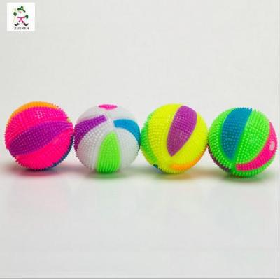 The stall selling toys light colorful flash massage ball YOYO 6.5cm elastic basketball