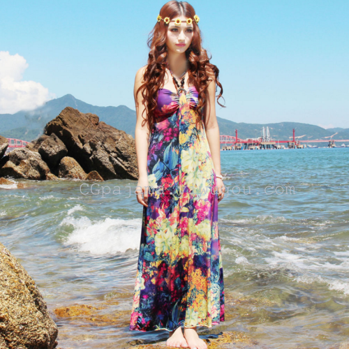 Clearance Sale Summer Women‘s Braces Skirt Bohemian Beach Dress Maxi Dress