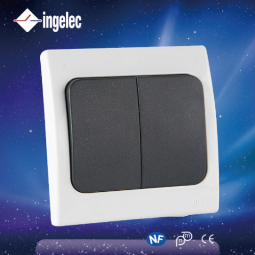 exquisite two-position switch single and double control switch black waterproof outdoor， wholesale