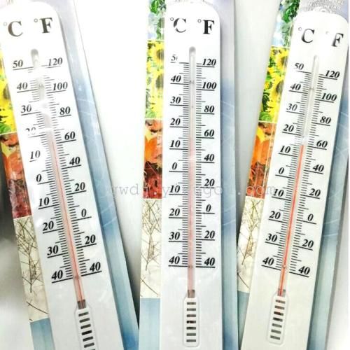 White Plastic Large Indoor and Outdoor Thermometer Glass Thermometer Built-in Household Greenhouse Thermometer