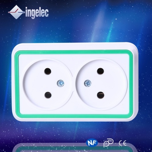 High Quality Factory Direct Sales Surface-Mounted European High Quality European Style 2-Bit Wall Switch Socket