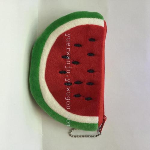 semicircle fruit coin purse watermelon coin purse plush coin purse