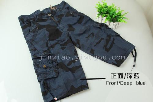 outdoor products outdoor camouflage casual overalls plus size men‘s middle pants shorts