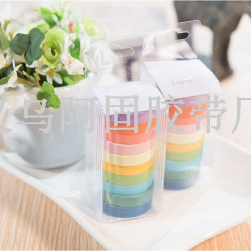 [agu] exquisite set candy color solid color easy to tear and paper adhesive tape phase