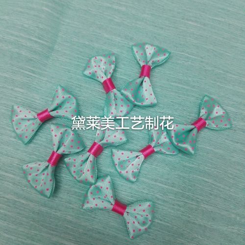 polyester belt printed dot bow， ribbon bowknot， handmade flowers