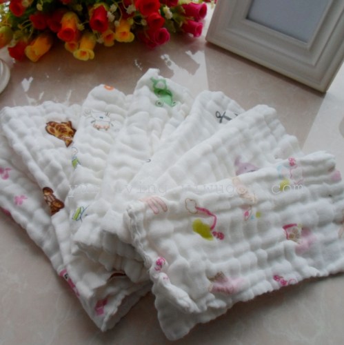 six-layer washed gauze small square towel baby face towel maternal and child supplies export foreign trade