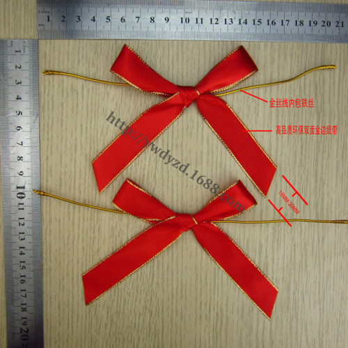 Factory Direct Sales Golden Ribbon Tied with Gold Bar Bow