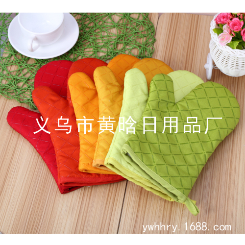 cotton silicone non-slip gloves thickened anti-scald and heat insulation gloves baking gloves
