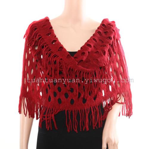 shawl factory direct sales european and american new knitted wool scarf fashion tassel women‘s pullover scarf