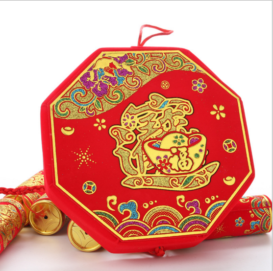 节庆装饰 绒布环保仿真 93cm挂鞭新年挂饰品厂家批发