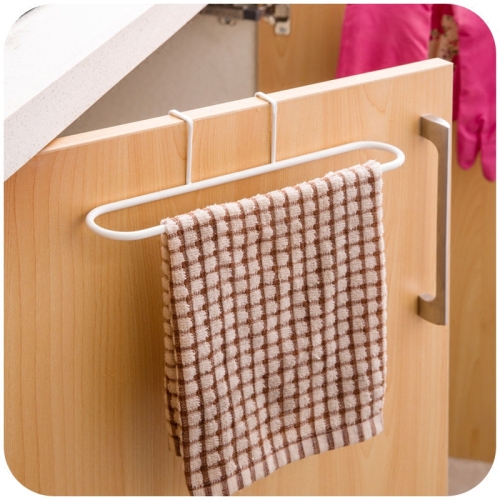 Iron Kitchen Door behind Towel Rack Seamless Nail-Free Cabinet Rag Rack Debris Racking