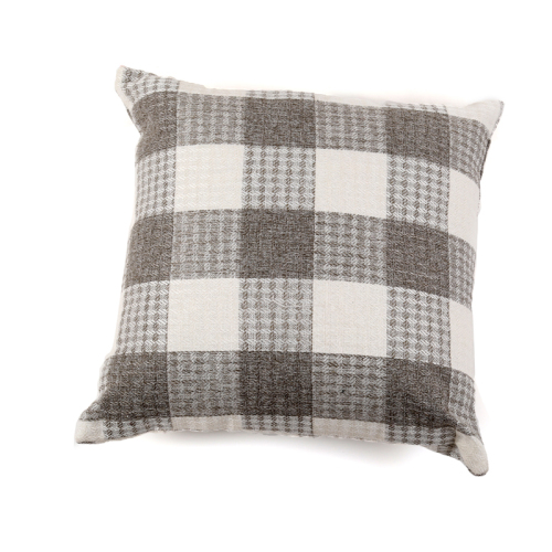 Stall Yarn-Dyed Cotton and Linen Plaid Pillow Bedside Cushion Sofa Cushion without Pillow Core Pillow Cover
