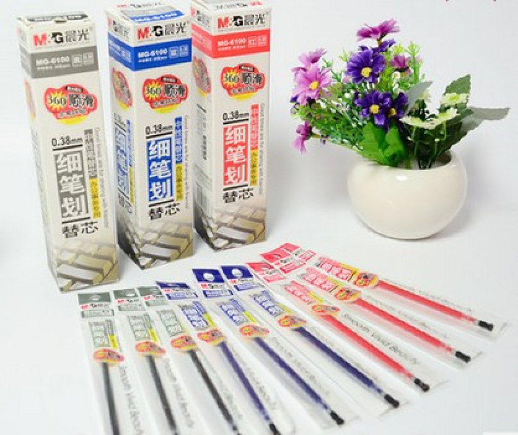 晨光6100中性笔芯,0.38mm,黑色,20个