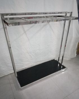 不锈钢扁管双杠展架 落地架服装展示架