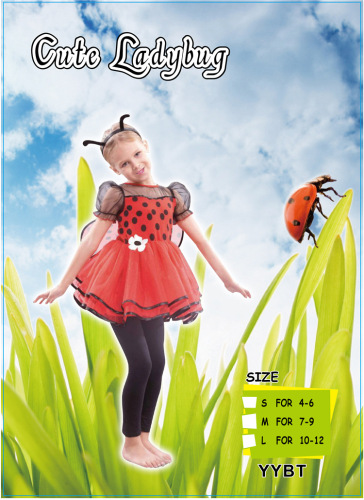factory direct halloween european and american dance skirt girls‘ performance clothes princess dress cute ladybug