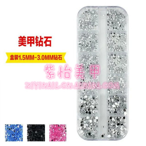Nail Ornament Hot Sale at AliExpress Mixed 12 Colors Manicure Jewelry 12 Grids 2400 Boxed Series