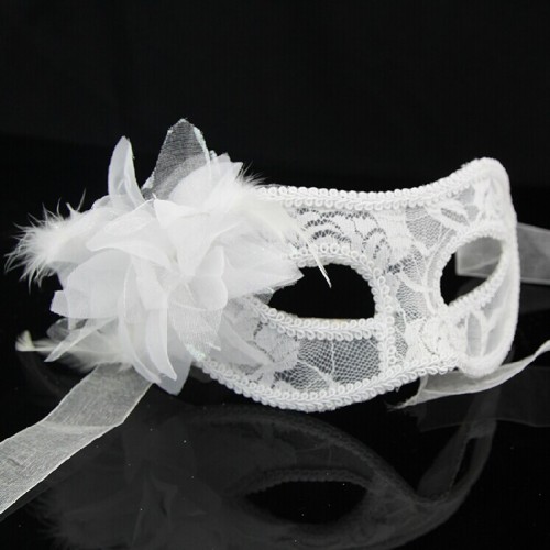 Promotion Hot Sale Handmade Venetian Glitter Cloth Grenadine Feather Ball Translucent Lily Mask