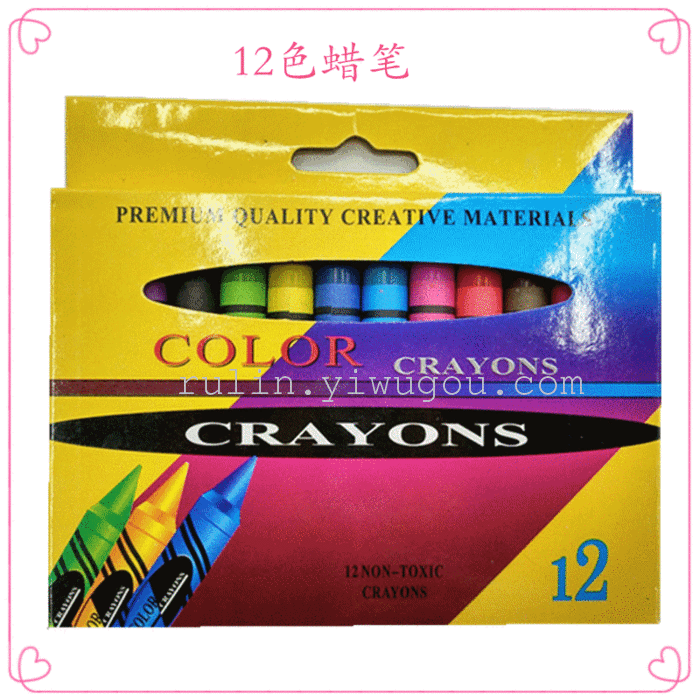 Supply 12-colour thick crayons children paint pens paint brushes