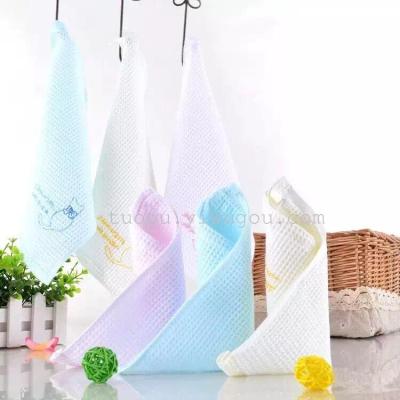 Gauze back cat towel 25 * 25 antibacterial  absorbent soft candy color mother baby towel
