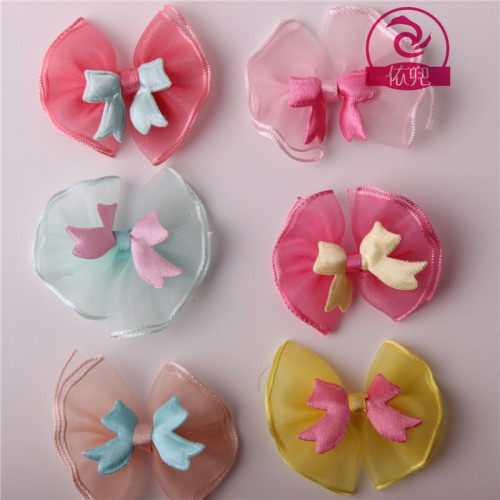 polyester with printed bow for children hair accessories snow ribbon handmade flower