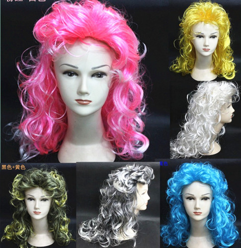 factory direct sales high head fine water wave long curly hair masquerade fans fashion wig wholesale