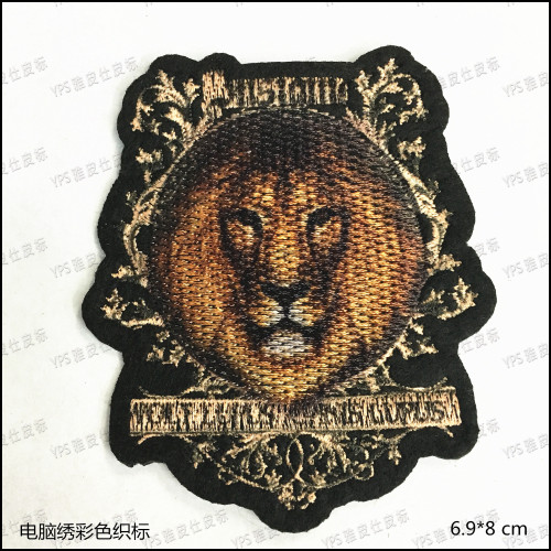 New Lion Head Embroidery Colorful Woven Label Colorful Color Style multi-Factory Direct OEM