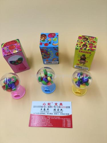 xinhong stationery fruit machine capsule toy mini eraser factory direct sales