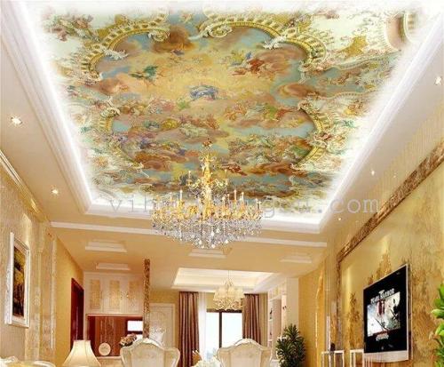 High-End Hotel Ceiling Painting | HD Micro-Jet Characters European Mural | Super Photo Micro Spray Waterproof Painting