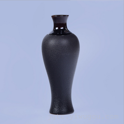 Vase black ceramic modern minimalist style small Japanese style small vase IKEA