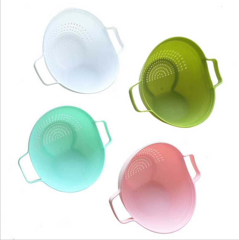 TV热销家用可立式双手柄淘米器 洗米筛水洗菜篮水果清洗篮