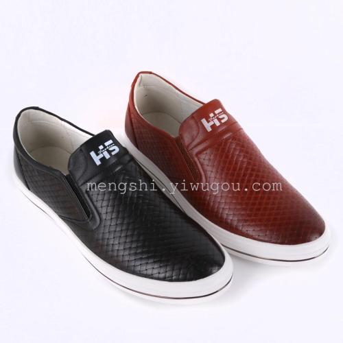 men‘s plaid business casual leather shoes