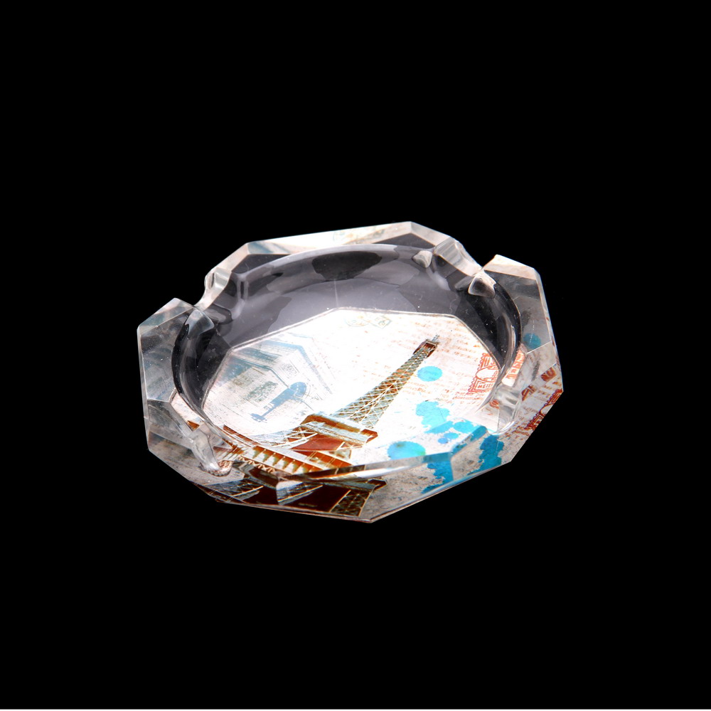 酒店烟灰缸定制 创意烟灰缸 水晶摆件 玻璃方形烟灰缸带盖