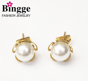 High-grade pearl earrings simple cute sweet temperament