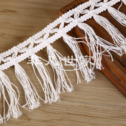 white long hanging tassel lace clothing product accessories