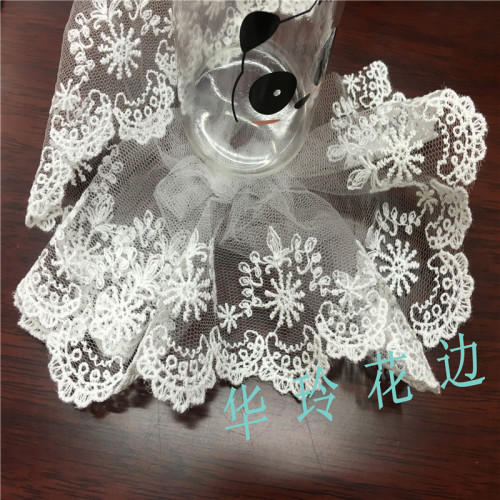 Factory Direct Sales Cotton Thread Lace Mesh Cotton Thread Embroidery Lace Water Soluble Lace Stabilized Yarn Lace