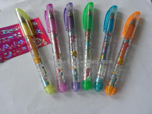 Supply Color Neutral Cartoon Flash Pen Hook Brush Tattoo Pen Children Pupil Prize