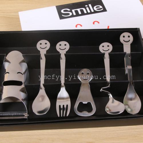 smile spoon and fork planer six-piece set