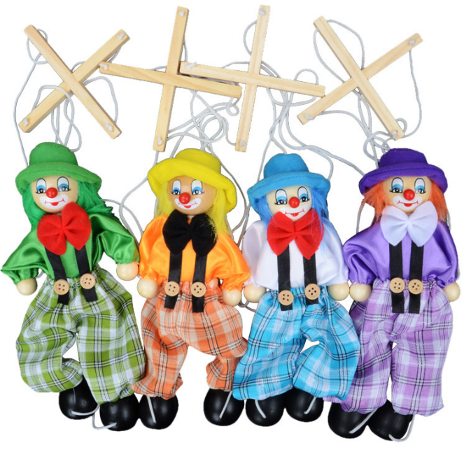 25cm提线玩偶 小丑拉线人 地摊热卖玩偶玩具