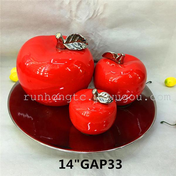 热销陶瓷水果套盘工艺品家居摆件酒店用品苹果