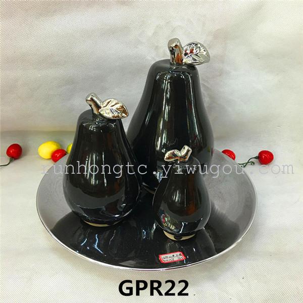 热销陶瓷水果套盘工艺品家居摆件酒店用品梨沙