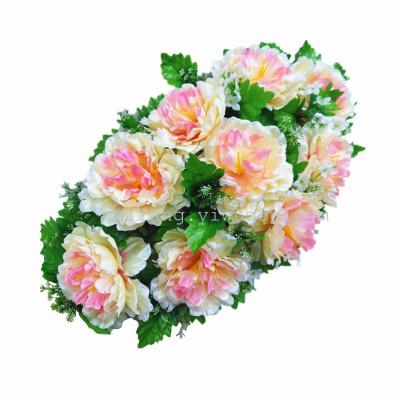 Manufacturers selling flowers Home Furnishing interior decoration 9 head lotus peony flower simulation