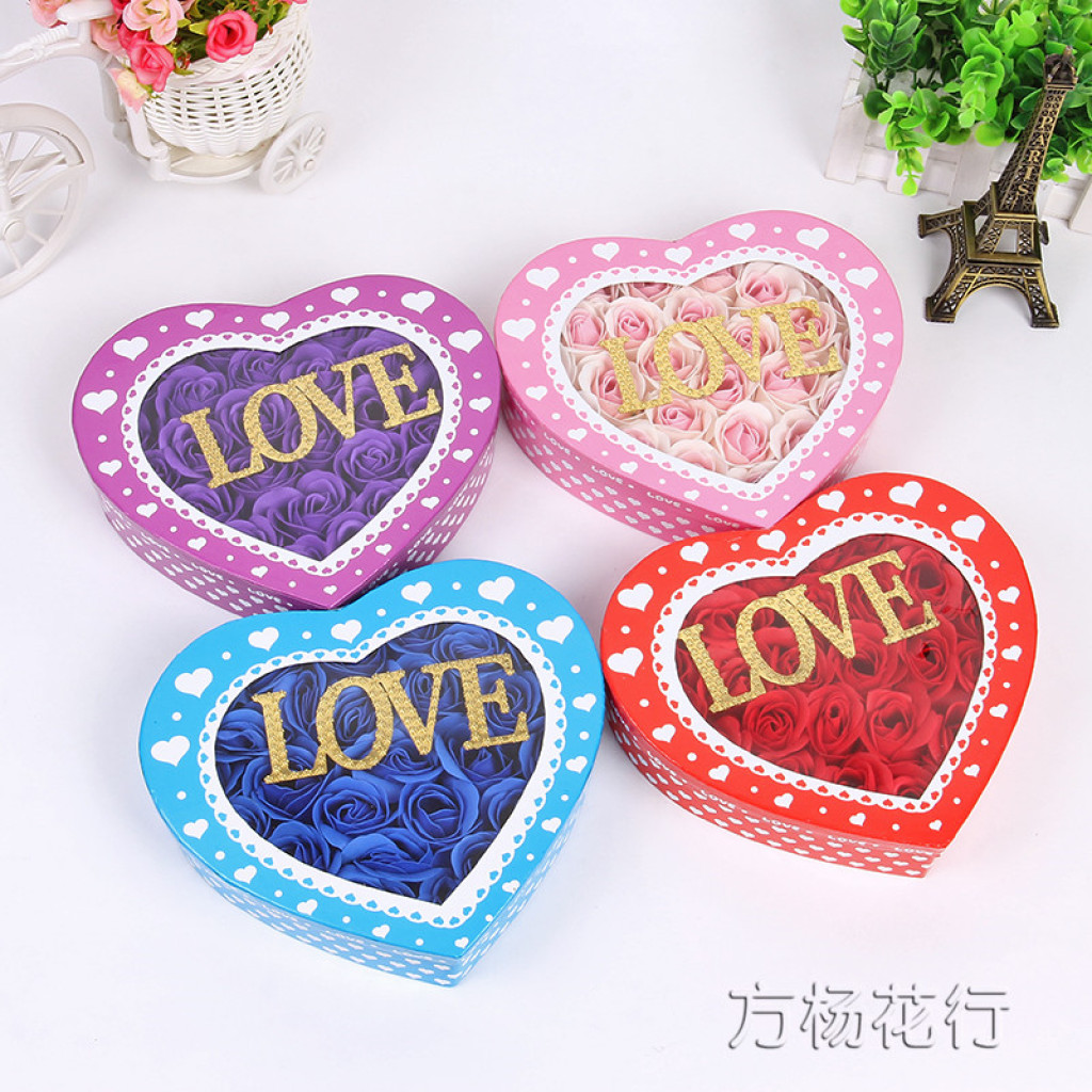 gift flower heart-shaped love rose flower soap gift holiday gift