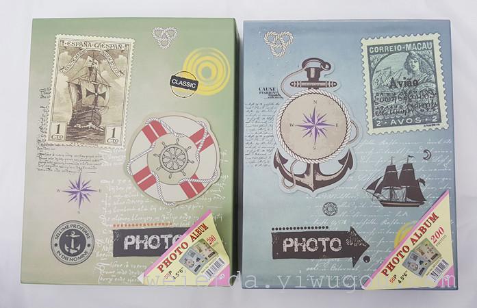 精美礼品欧美风航海船锚4D时尚立体贴插盒相册家庭影集