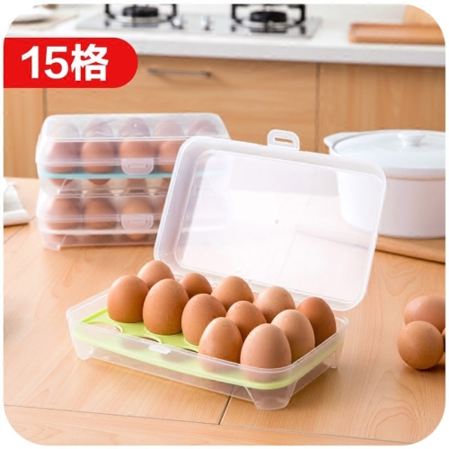 Kitchen Refrigerator Egg Storage Box Crisper Egg Holder 15 Grid Egg Grid Egg Storage Box