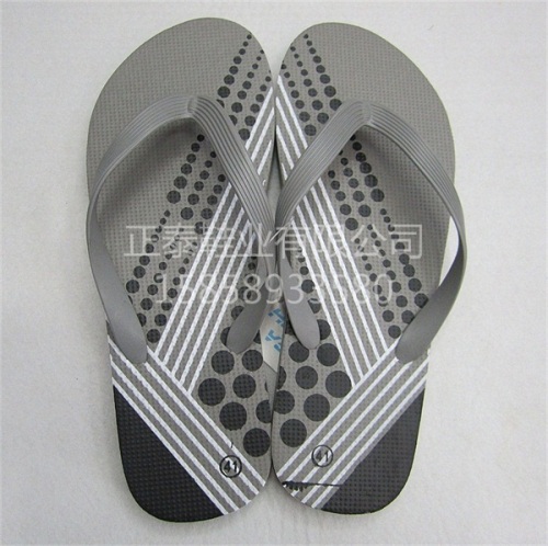 customized gray dot men‘s pe flip flops sandals