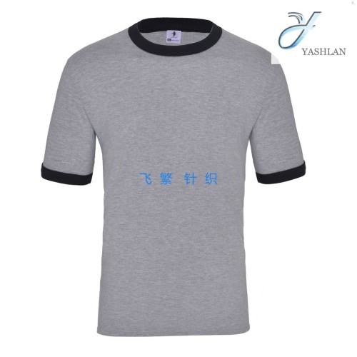 men‘s cotton t-shirt contrast color sleeve solid color o round multicolor loose or slim fit diy advertising shirt