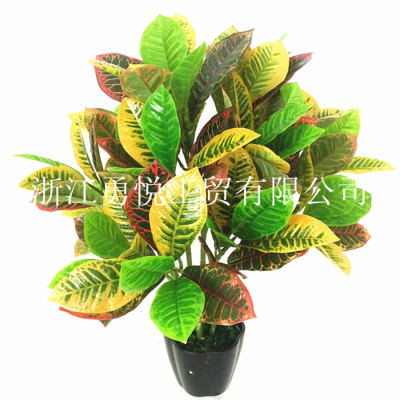 Interior decoration plant simulation with gold wood color double wood crafts such as Ficus plant simulation small bonsai