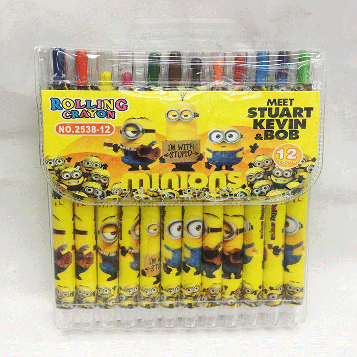12 color rotating crayon art supplies color pen oil painting stick