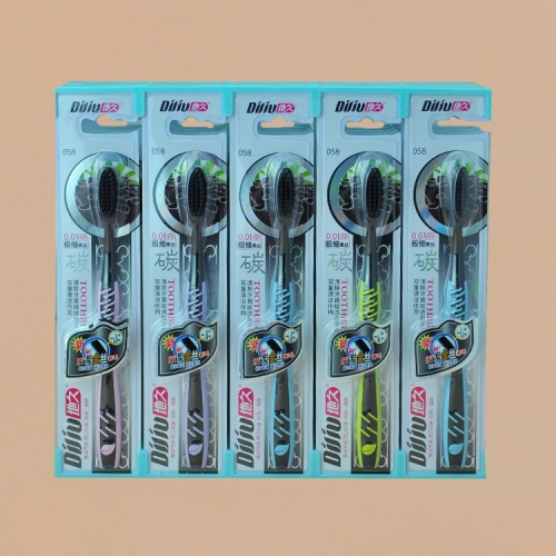 Daily Necessities Wholesale Gejiu 058 Long Charcoal Soft Bristle Toothbrush