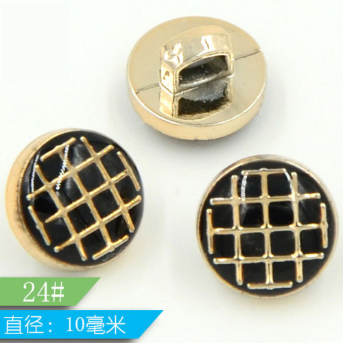 plastic inlaid resin black and white plaid button button